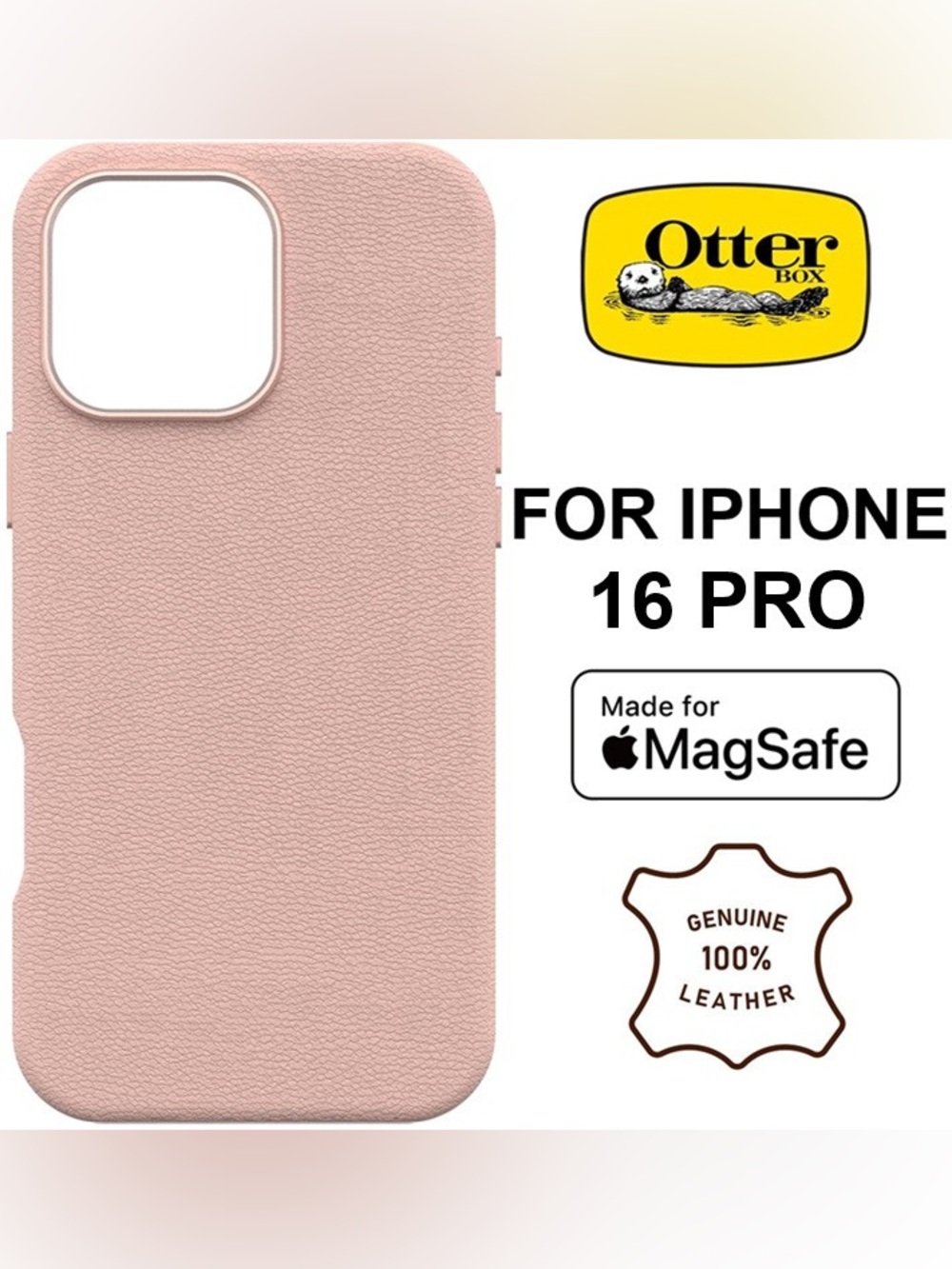 OtterBox Genuine Leather MagSafe Case - Light Pink